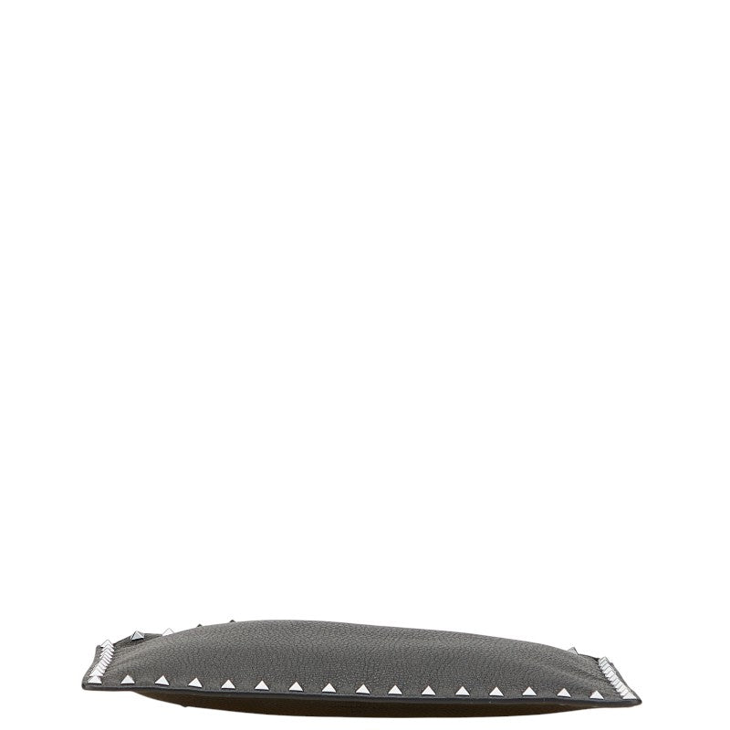ヴァレンティノ ロックスタッズ クラッチバッグ ブラック レザー レディース VALENTINO 【中古】