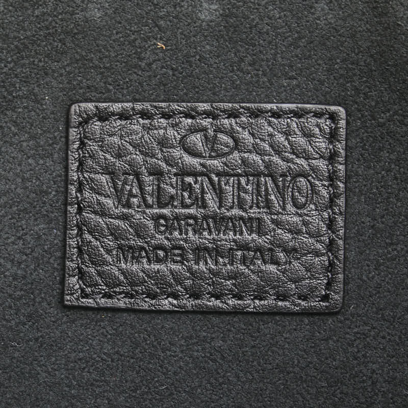 ヴァレンティノ ロックスタッズ クラッチバッグ ブラック レザー レディース VALENTINO 【中古】