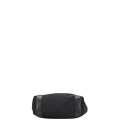 ブルガリ ロゴマニア トートバッグ ハンドバッグ ブラック キャンバス レザー レディース BVLGARI 【中古】