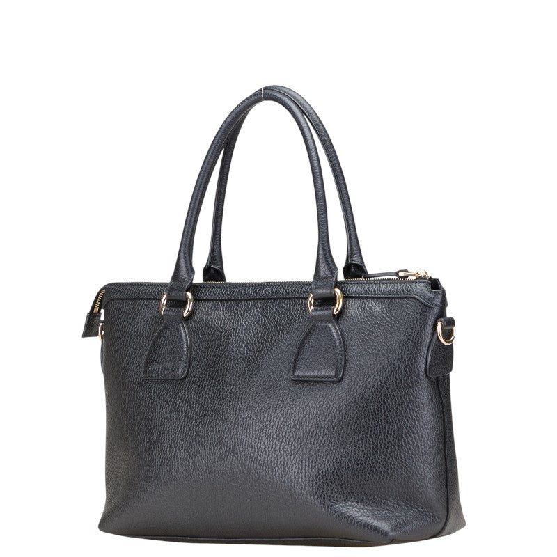 グッチ インターロッキングG ハンドバッグ 449659 ブラック レザー レディース GUCCI 【中古】
