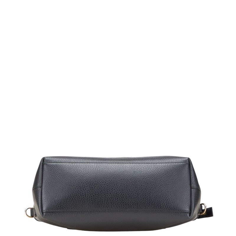 グッチ インターロッキングG ハンドバッグ 449659 ブラック レザー レディース GUCCI 【中古】