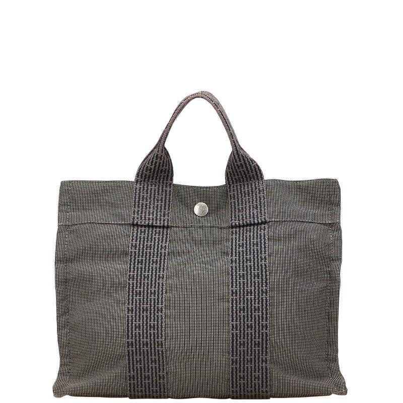エルメス エールライン トートPM ハンドバッグ トートバッグ グレー キャンバス レディース HERMES 【中古】