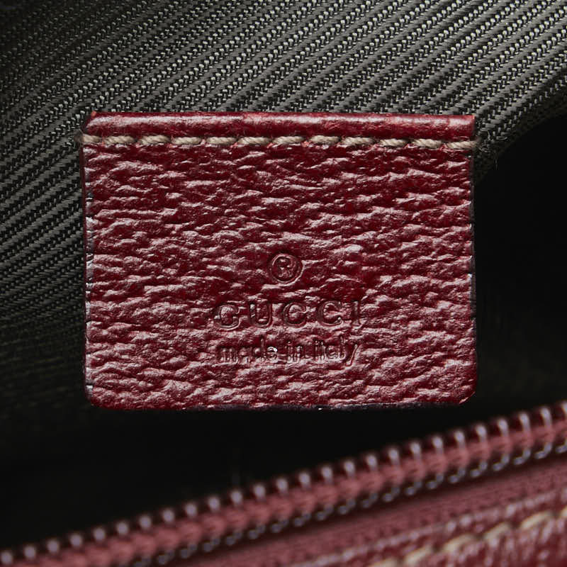 グッチ GGキャンバス ポーチ 29595 ベージュ ワインレッド キャンバス レザー レディース GUCCI 【中古】