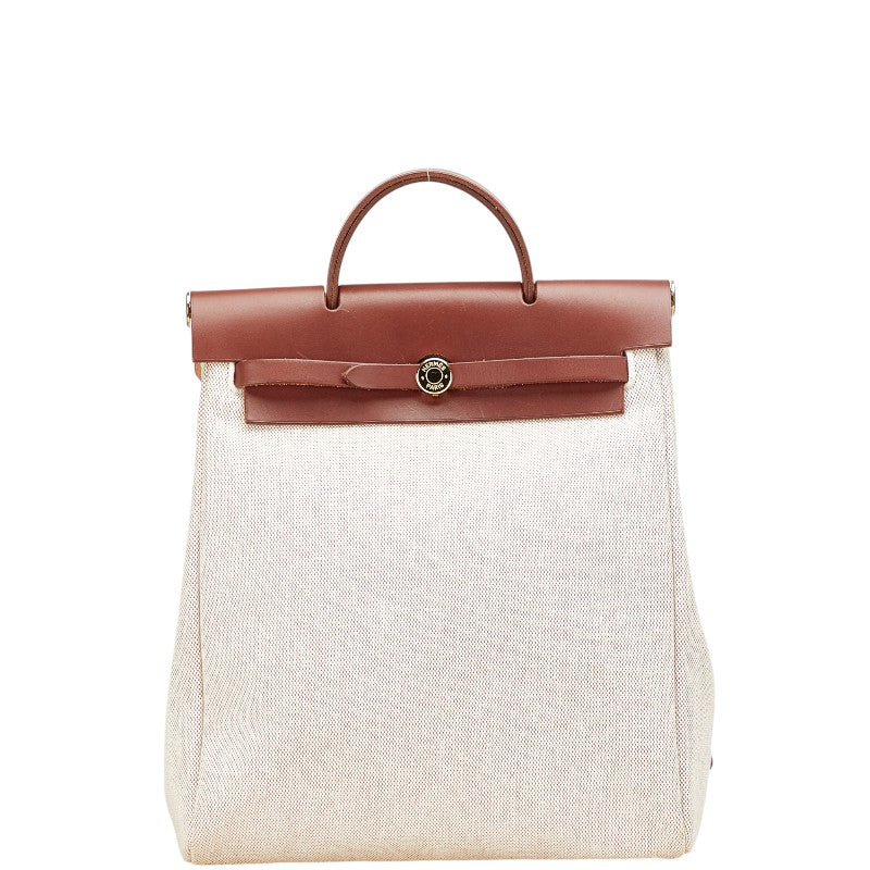 エルメス エールバッグ アドPM リュック バックパック ベージュ ブラウン トワルアッシュ レザー レディース HERMES 【中古】