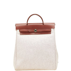 エルメス エールバッグ アドPM リュック バックパック ベージュ ブラウン トワルアッシュ レザー レディース HERMES 【中古】