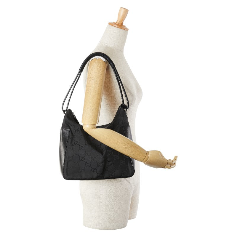 グッチ GGキャンバス トートバッグ ワンショルダーバッグ 001.3766.3444 ブラック キャンバス レザー レディース GUCCI 【中古】