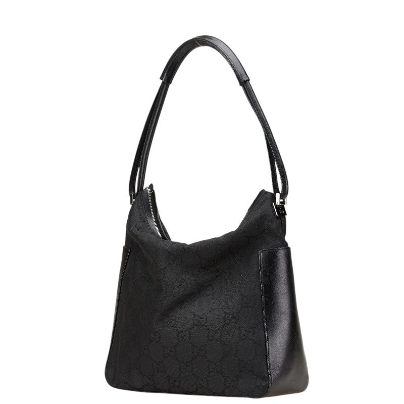 グッチ GGキャンバス トートバッグ ワンショルダーバッグ 001.3766.3444 ブラック キャンバス レザー レディース GUCCI 【中古】