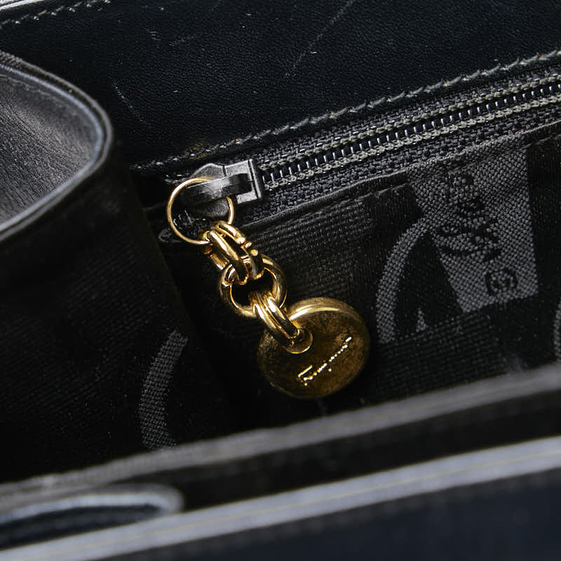 サルヴァトーレフェラガモ ガンチーニ ハンドバッグ ショルダーバッグ 2WAY E210536 ブラック レザー レディース Salvatore Ferragamo 【中古】