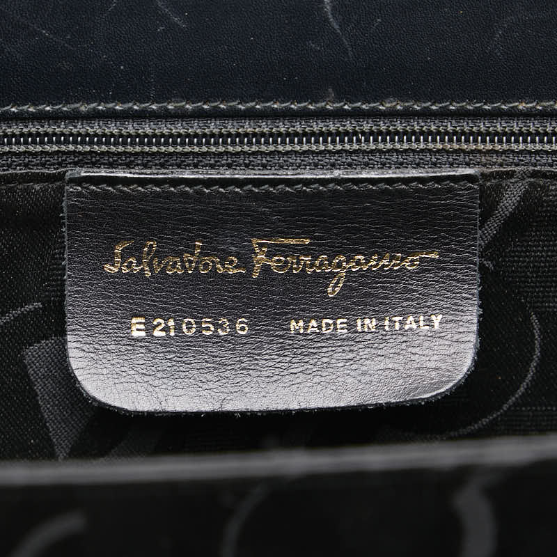 サルヴァトーレフェラガモ ガンチーニ ハンドバッグ ショルダーバッグ 2WAY E210536 ブラック レザー レディース Salvatore Ferragamo 【中古】