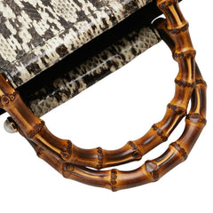 グッチ バンブー ニムフェア パイソン ハンドバッグ ショルダーバッグ 2WAY 453767 ベージュ ブラック レザー レディース GUCCI 【中古】