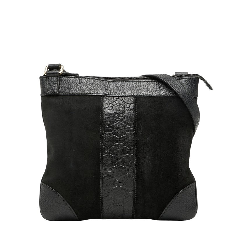 グッチ グッチシマ ショルダーバッグ 272396 ブラック レザー スエード レディース GUCCI 【中古】