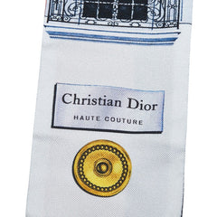 ディオール ミッツァ スカーフ ライトブルー ネイビー マルチカラー シルク レディース Dior 【中古】