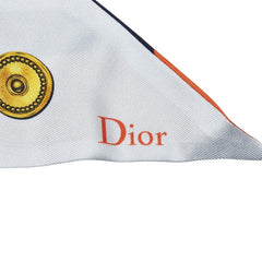 ディオール ミッツァ スカーフ ライトブルー ネイビー マルチカラー シルク レディース Dior 【中古】