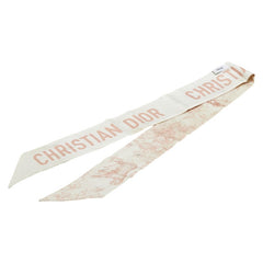 ディオール ミッツァ トワル ドゥ ジュイ スカーフ ホワイト ピンクベージュ シルク レディース Dior 【中古】