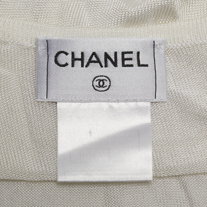 シャネル ショート キャミソール オフホワイト レーヨン レディース CHANEL 【中古】