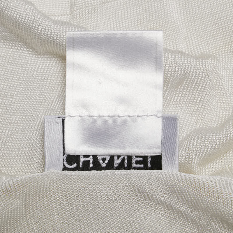 シャネル ショート キャミソール オフホワイト レーヨン レディース CHANEL 【中古】