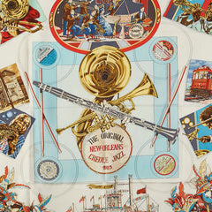 エルメス カレ90 THE ORIGINAL NEW ORLEANS CREOLE JAZZ 1923 ニューオリンズ クレオール ジャズ スカーフ ライトブルー マルチカラー レディース HERMES 【中古】