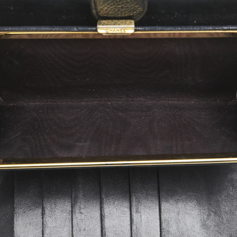 シャネル ココマーク 長財布 ブラック キャビアスキン レディース CHANEL 【中古】