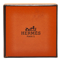 エルメス 筒型 スカーフリング ブラック シルバー レザー メタル レディース HERMES 【中古】