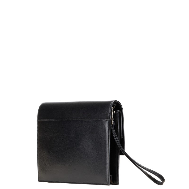 サンローラン クラッチバッグ セカンドバッグ ブラック レザー レディース SAINT LAURENT 【中古】