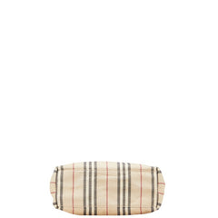 バーバリー ストライプ ワンショルダーバッグ ベージュ キャンバス レザー レディース BURBERRY 【中古】