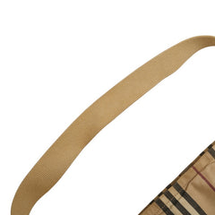 バーバリー ストライプ ワンショルダーバッグ ベージュ キャンバス レザー レディース BURBERRY 【中古】