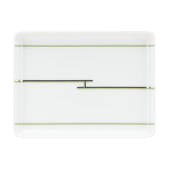 エルメス リズム スクエアプレート 皿 食器 ホワイト グリーン 陶器 レディース HERMES 【中古】