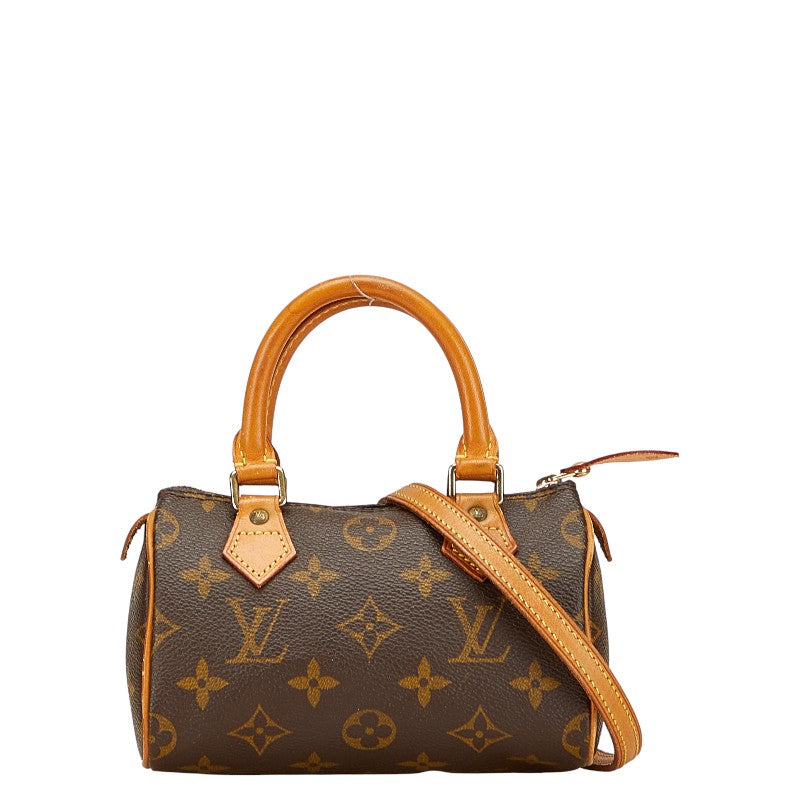 ルイ ヴィトン モノグラム ミニ スピーディ ハンドバック ショルダーバッグ 2WAY M41534 ブラウン PVC レザー レディース LOUIS VUITTON 【中古】