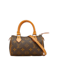 ルイ ヴィトン モノグラム ミニ スピーディ ハンドバック ショルダーバッグ 2WAY M41534 ブラウン PVC レザー レディース LOUIS VUITTON 【中古】