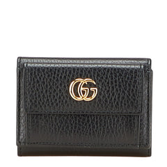 グッチ GGマーモント ミニ財布 二つ折り財布 523277 ブラック レザー レディース GUCCI 【中古】