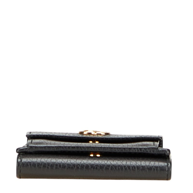 グッチ GGマーモント ミニ財布 二つ折り財布 523277 ブラック レザー レディース GUCCI 【中古】