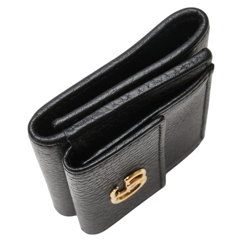 グッチ GGマーモント ミニ財布 二つ折り財布 523277 ブラック レザー レディース GUCCI 【中古】