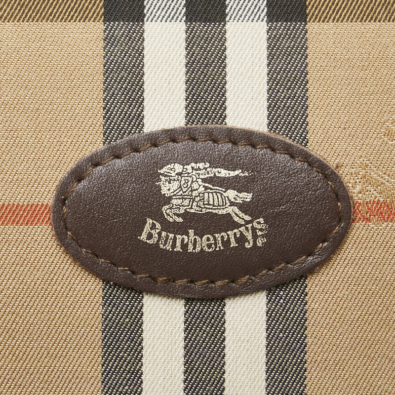 バーバリー ノバチェック シャドーホース ワンショルダーバッグ ベージュ マルチカラー キャンバス レザー レディース BURBERRY 【中古】