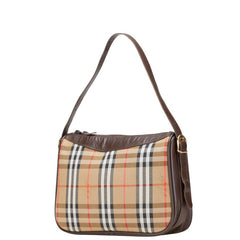 バーバリー ノバチェック シャドーホース ワンショルダーバッグ ベージュ マルチカラー キャンバス レザー レディース BURBERRY 【中古】