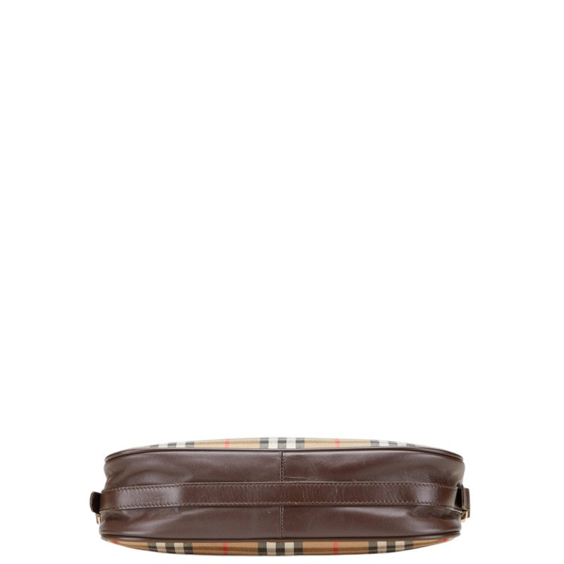 バーバリー ノバチェック シャドーホース ワンショルダーバッグ ベージュ マルチカラー キャンバス レザー レディース BURBERRY 【中古】
