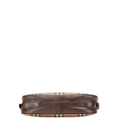 バーバリー ノバチェック シャドーホース ワンショルダーバッグ ベージュ マルチカラー キャンバス レザー レディース BURBERRY 【中古】