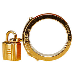 エルメス ケリー カデナ モチーフ スカーフリング ゴールド レッド メッキ リザード レディース HERMES 【中古】