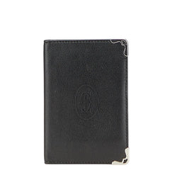 カルティエ マストライン カードケース ブラック レザー メンズ CARTIER 【中古】