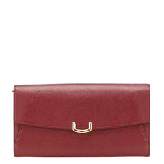 カルティエ C ドゥ カルティエ インターナショナルウォレット 長財布 レッド レザー レディース CARTIER 【中古】