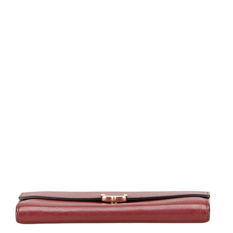 カルティエ C ドゥ カルティエ インターナショナルウォレット 長財布 レッド レザー レディース CARTIER 【中古】