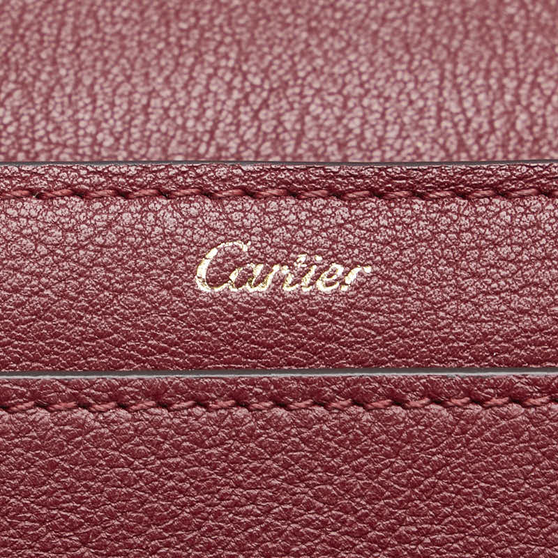 カルティエ C ドゥ カルティエ インターナショナルウォレット 長財布 レッド レザー レディース CARTIER 【中古】