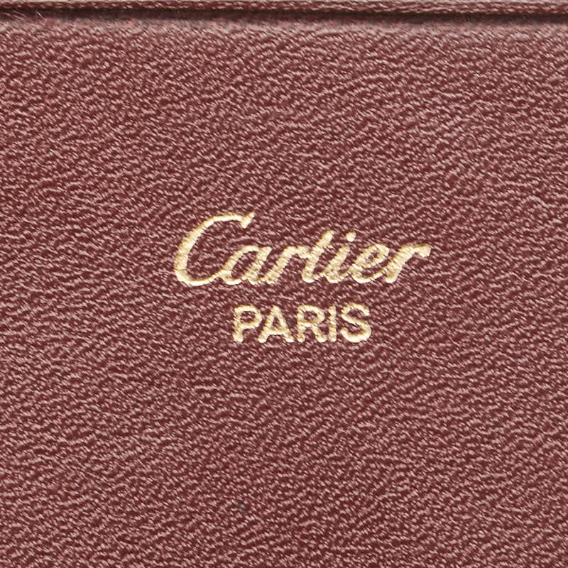 カルティエ マストライン 長財布 ワインレッド ボルドー レザー レディース CARTIER 【中古】