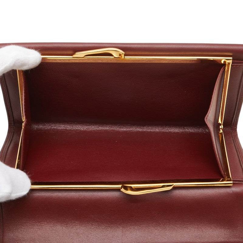 カルティエ マストライン 長財布 ワインレッド ボルドー レザー レディース CARTIER 【中古】