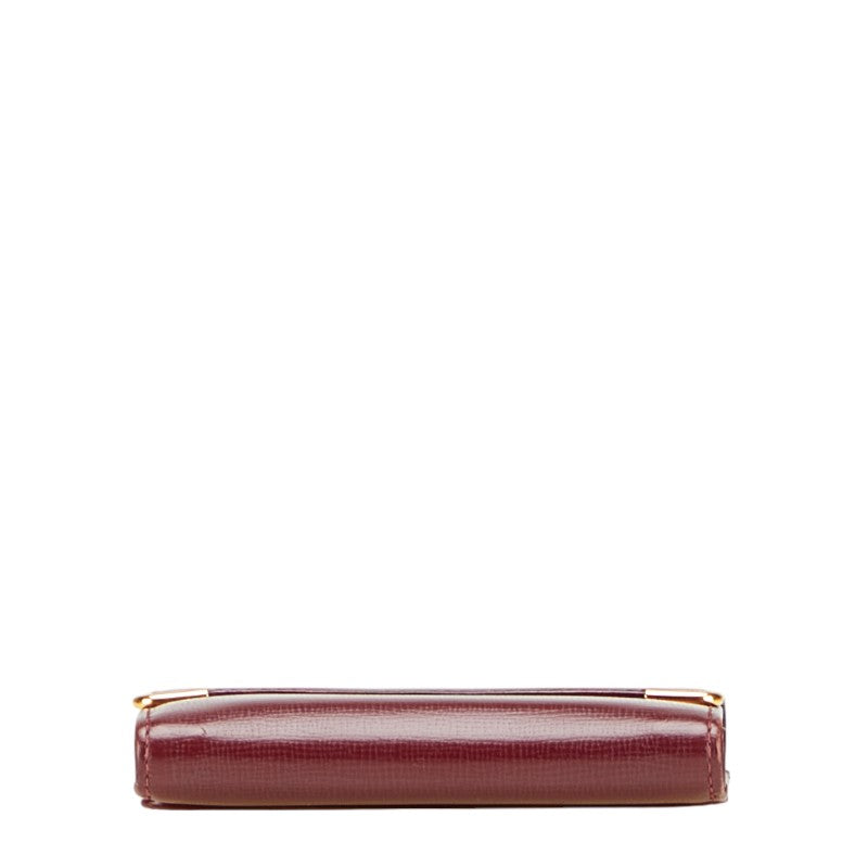 カルティエ マストライン 二つ折り財布 ワインレッド ボルドー レザー レディース CARTIER 【中古】