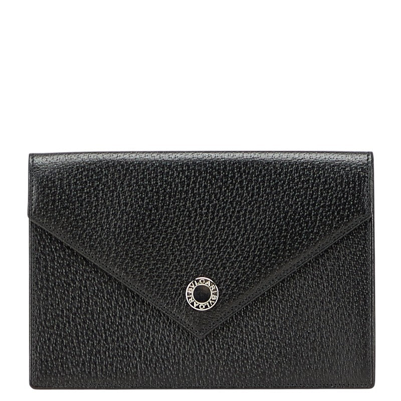 ブルガリ パスポートケース マルチケース ブラック レザー メンズ BVLGARI 【中古】