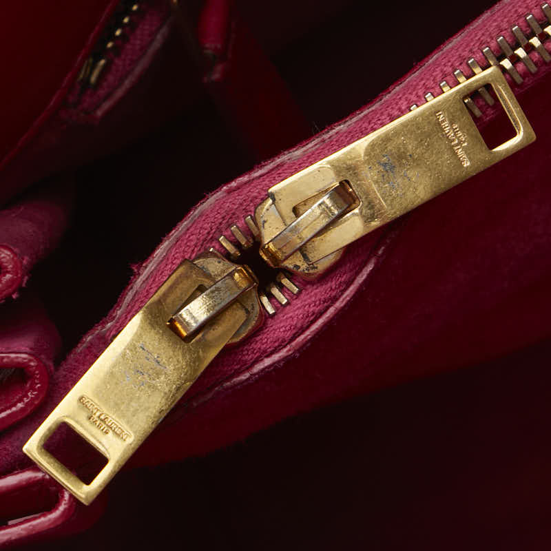 サンローラン ロゴ ショルダーバッグ ハンドバッグ 2WAY ピンク レザー レディース SAINT LAURENT 【中古】