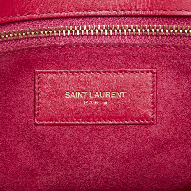 サンローラン ロゴ ショルダーバッグ ハンドバッグ 2WAY ピンク レザー レディース SAINT LAURENT 【中古】