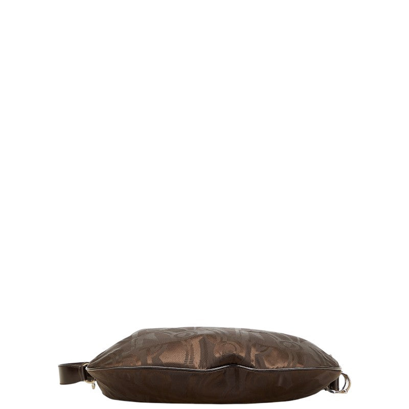 サルヴァトーレフェラガモ ワンショルダーバッグ ブラウン ナイロン レザー レディース Salvatore Ferragamo 【中古】
