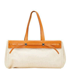エルメス エールバッグ カバスGM ハンドバッグ トートバッグ ベージュ ブラウン トワルアッシュ レザー レディース HERMES 【中古】