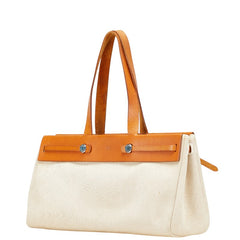 エルメス エールバッグ カバスGM ハンドバッグ トートバッグ ベージュ ブラウン トワルアッシュ レザー レディース HERMES 【中古】